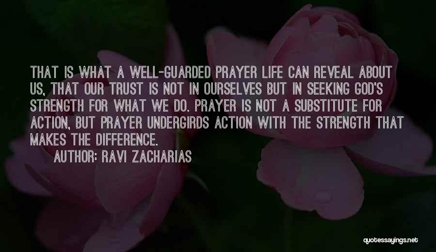 Ravi Zacharias Quotes: That Is What A Well-guarded Prayer Life Can Reveal About Us, That Our Trust Is Not In Ourselves But In