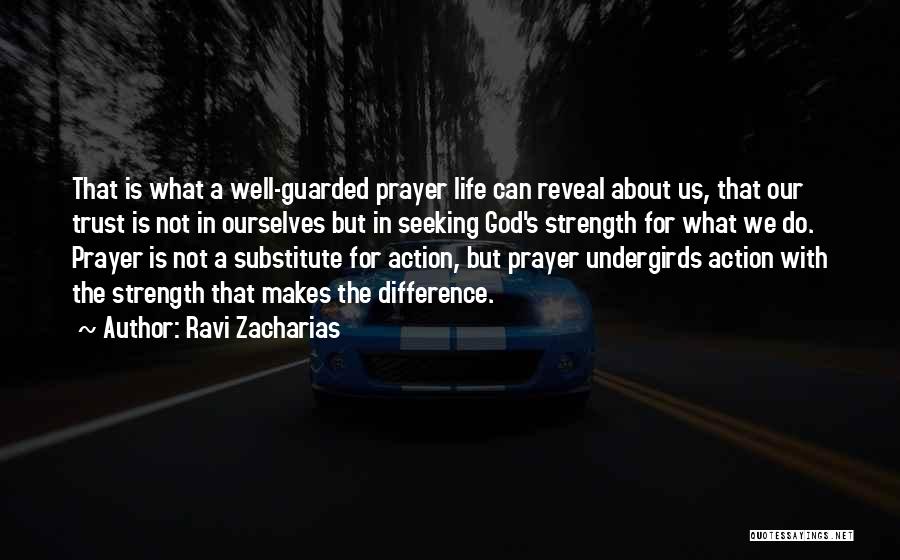 Ravi Zacharias Quotes: That Is What A Well-guarded Prayer Life Can Reveal About Us, That Our Trust Is Not In Ourselves But In