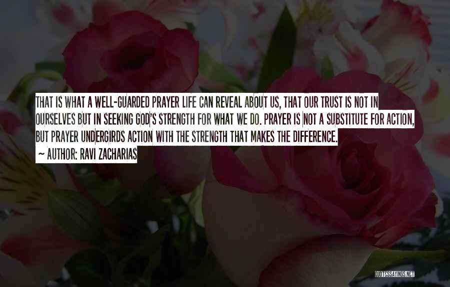 Ravi Zacharias Quotes: That Is What A Well-guarded Prayer Life Can Reveal About Us, That Our Trust Is Not In Ourselves But In
