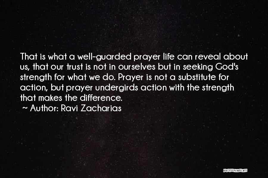 Ravi Zacharias Quotes: That Is What A Well-guarded Prayer Life Can Reveal About Us, That Our Trust Is Not In Ourselves But In