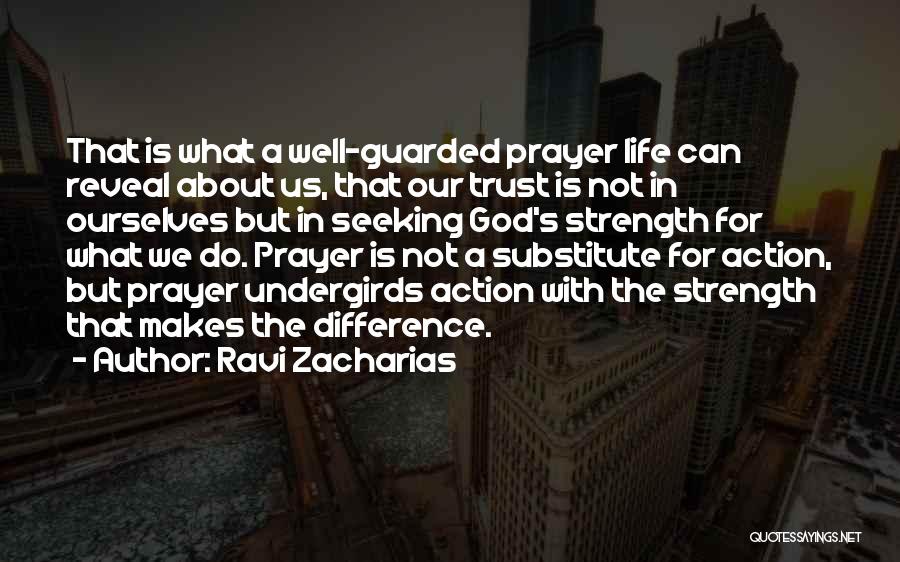 Ravi Zacharias Quotes: That Is What A Well-guarded Prayer Life Can Reveal About Us, That Our Trust Is Not In Ourselves But In