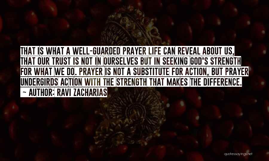 Ravi Zacharias Quotes: That Is What A Well-guarded Prayer Life Can Reveal About Us, That Our Trust Is Not In Ourselves But In