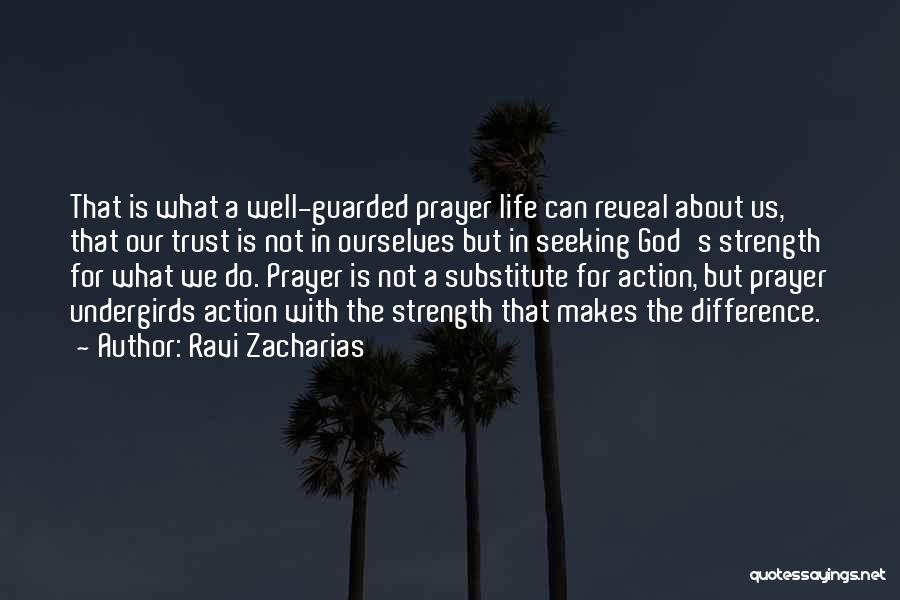 Ravi Zacharias Quotes: That Is What A Well-guarded Prayer Life Can Reveal About Us, That Our Trust Is Not In Ourselves But In