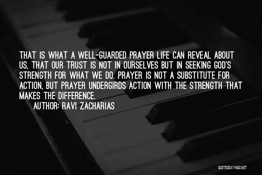 Ravi Zacharias Quotes: That Is What A Well-guarded Prayer Life Can Reveal About Us, That Our Trust Is Not In Ourselves But In