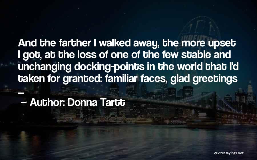 Donna Tartt Quotes: And The Farther I Walked Away, The More Upset I Got, At The Loss Of One Of The Few Stable