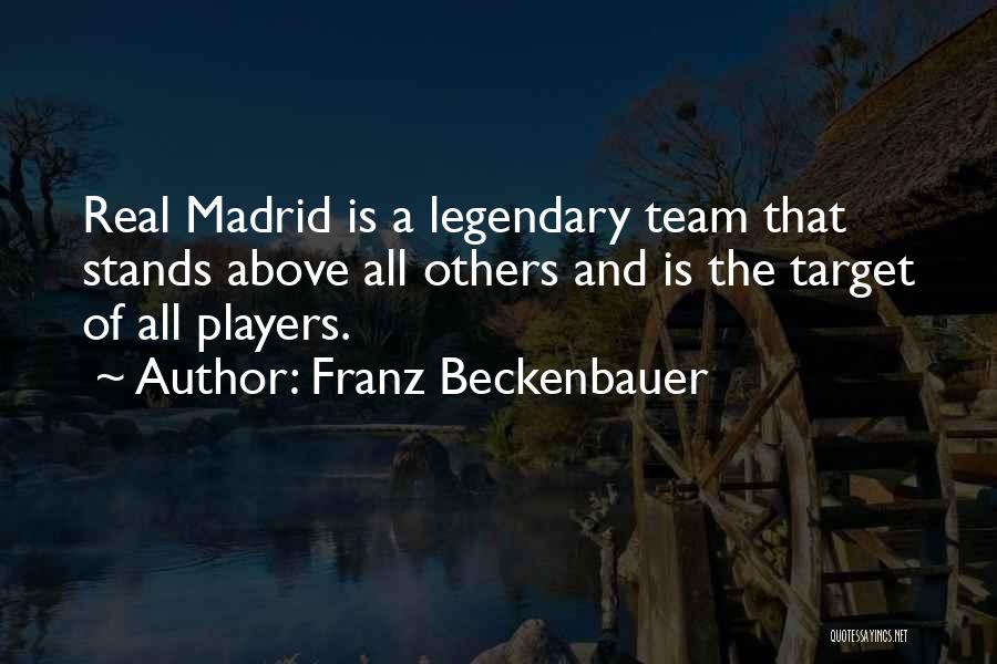 Franz Beckenbauer Quotes: Real Madrid Is A Legendary Team That Stands Above All Others And Is The Target Of All Players.