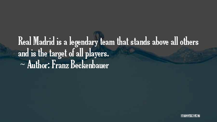 Franz Beckenbauer Quotes: Real Madrid Is A Legendary Team That Stands Above All Others And Is The Target Of All Players.