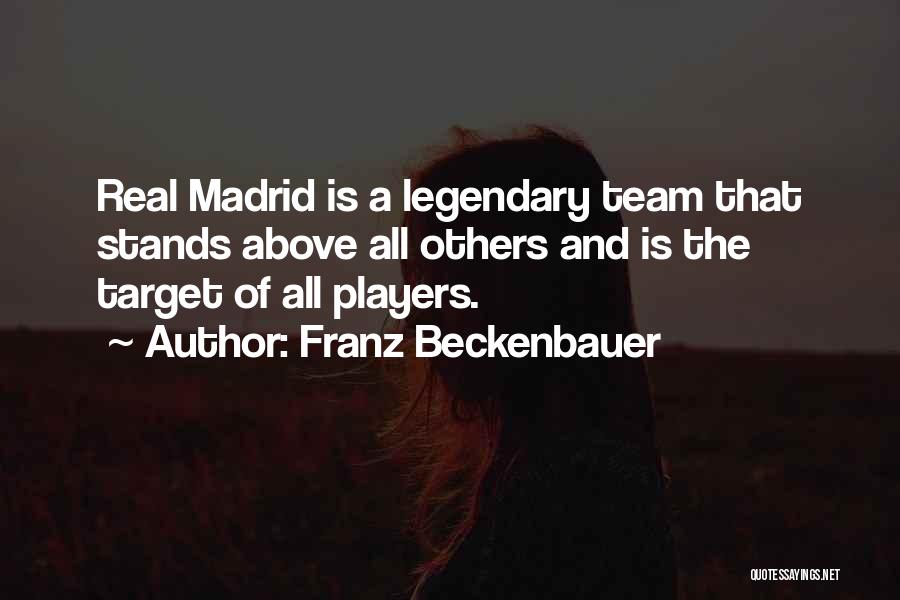 Franz Beckenbauer Quotes: Real Madrid Is A Legendary Team That Stands Above All Others And Is The Target Of All Players.