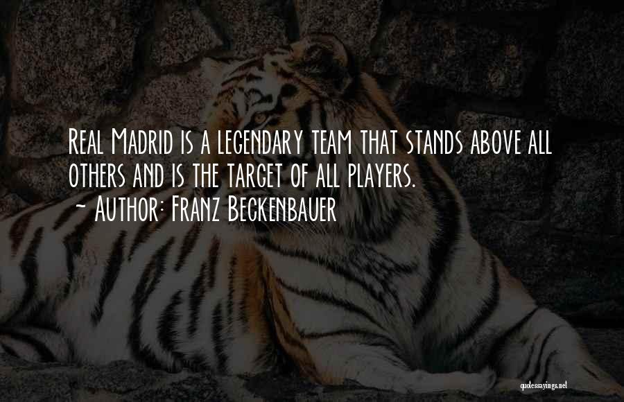 Franz Beckenbauer Quotes: Real Madrid Is A Legendary Team That Stands Above All Others And Is The Target Of All Players.