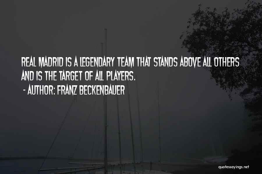 Franz Beckenbauer Quotes: Real Madrid Is A Legendary Team That Stands Above All Others And Is The Target Of All Players.