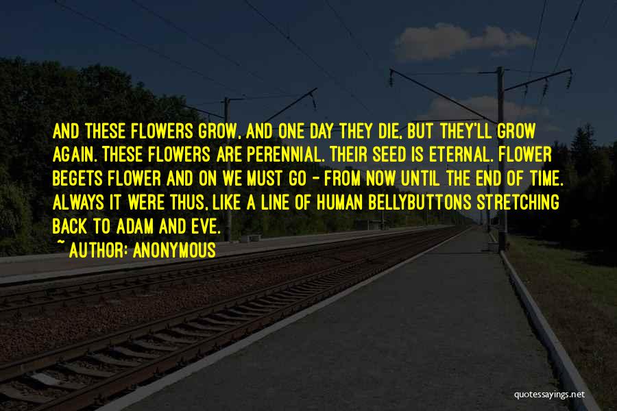 Anonymous Quotes: And These Flowers Grow, And One Day They Die, But They'll Grow Again. These Flowers Are Perennial. Their Seed Is