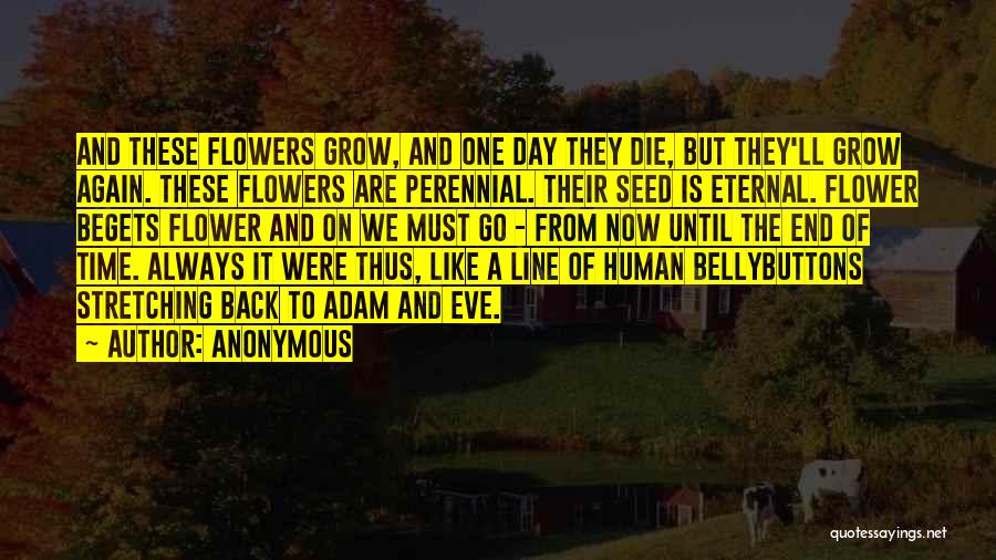 Anonymous Quotes: And These Flowers Grow, And One Day They Die, But They'll Grow Again. These Flowers Are Perennial. Their Seed Is