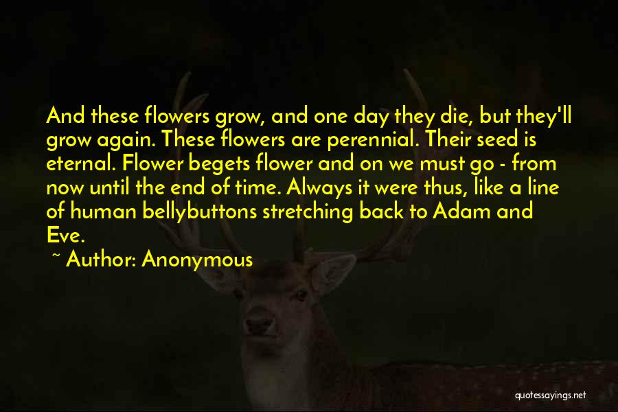 Anonymous Quotes: And These Flowers Grow, And One Day They Die, But They'll Grow Again. These Flowers Are Perennial. Their Seed Is