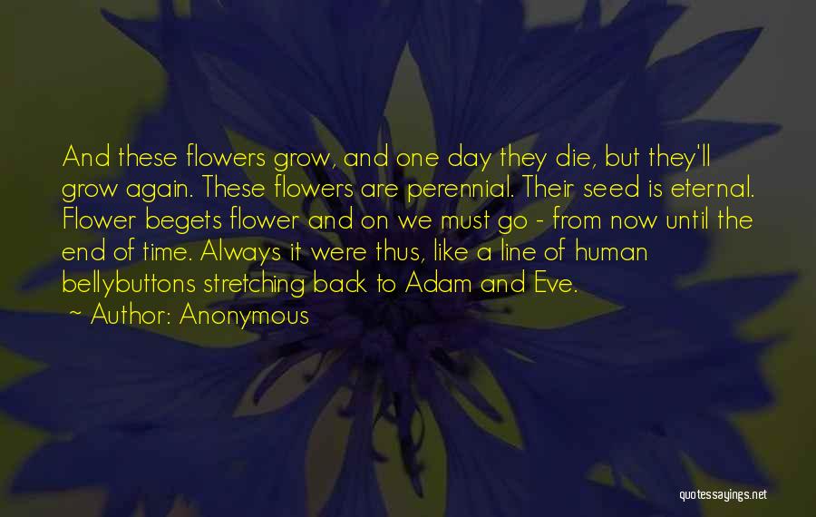 Anonymous Quotes: And These Flowers Grow, And One Day They Die, But They'll Grow Again. These Flowers Are Perennial. Their Seed Is