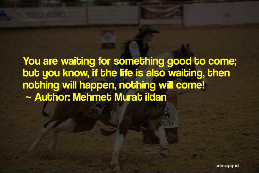 Mehmet Murat Ildan Quotes: You Are Waiting For Something Good To Come; But You Know, If The Life Is Also Waiting, Then Nothing Will