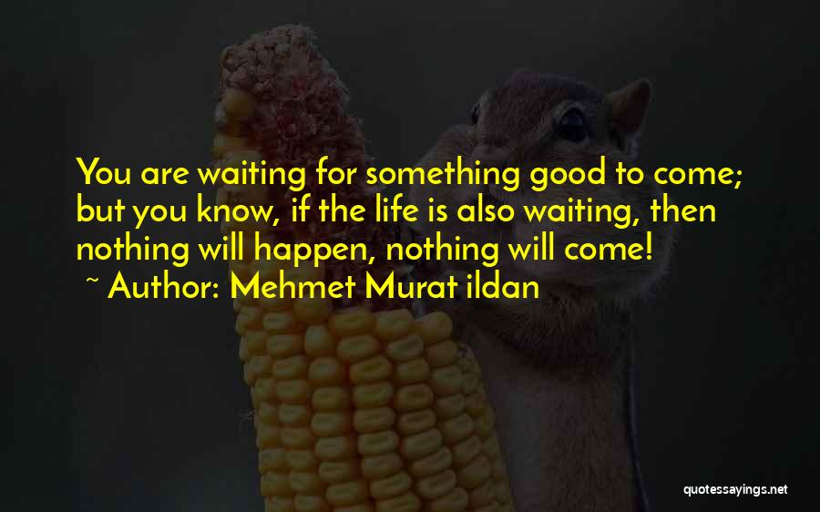 Mehmet Murat Ildan Quotes: You Are Waiting For Something Good To Come; But You Know, If The Life Is Also Waiting, Then Nothing Will