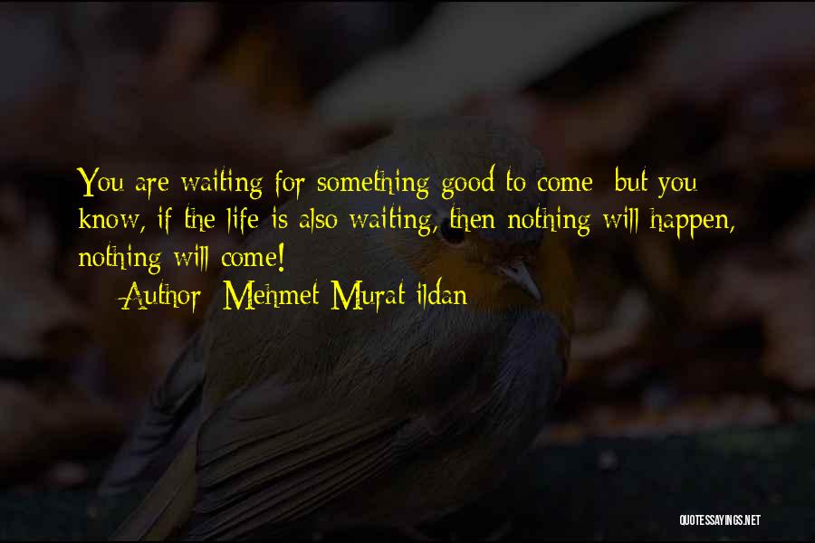 Mehmet Murat Ildan Quotes: You Are Waiting For Something Good To Come; But You Know, If The Life Is Also Waiting, Then Nothing Will