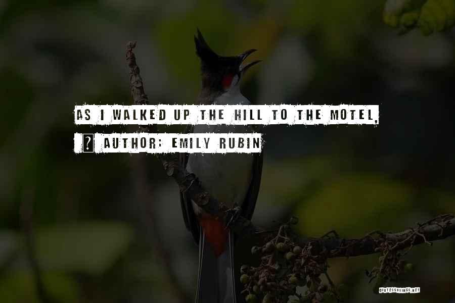 Emily Rubin Quotes: As I Walked Up The Hill To The Motel,