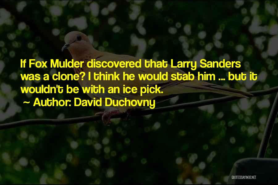 David Duchovny Quotes: If Fox Mulder Discovered That Larry Sanders Was A Clone? I Think He Would Stab Him ... But It Wouldn't