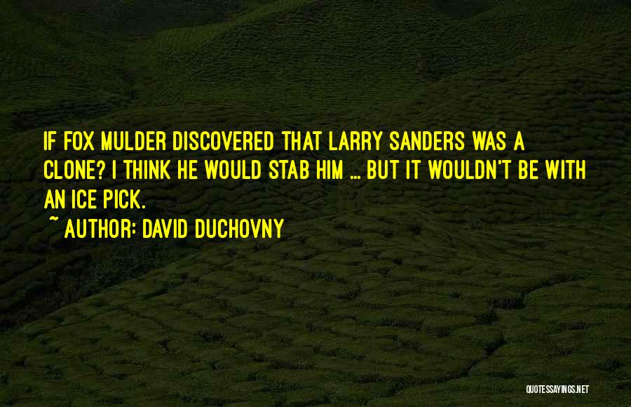 David Duchovny Quotes: If Fox Mulder Discovered That Larry Sanders Was A Clone? I Think He Would Stab Him ... But It Wouldn't