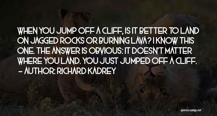 Richard Kadrey Quotes: When You Jump Off A Cliff, Is It Better To Land On Jagged Rocks Or Burning Lava? I Know This