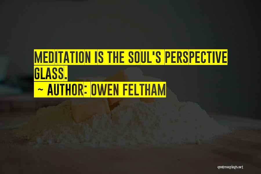 Owen Feltham Quotes: Meditation Is The Soul's Perspective Glass.