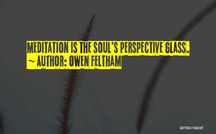 Owen Feltham Quotes: Meditation Is The Soul's Perspective Glass.