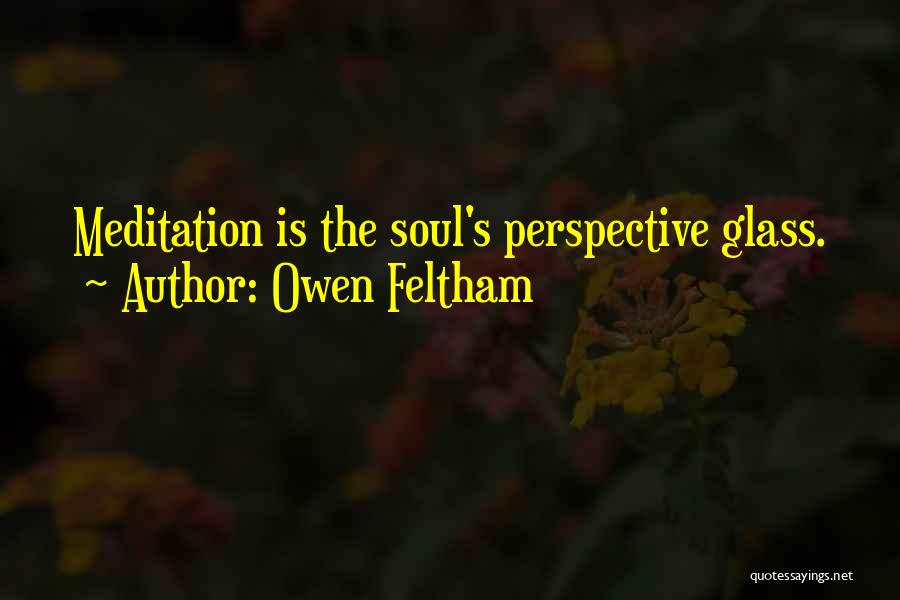 Owen Feltham Quotes: Meditation Is The Soul's Perspective Glass.