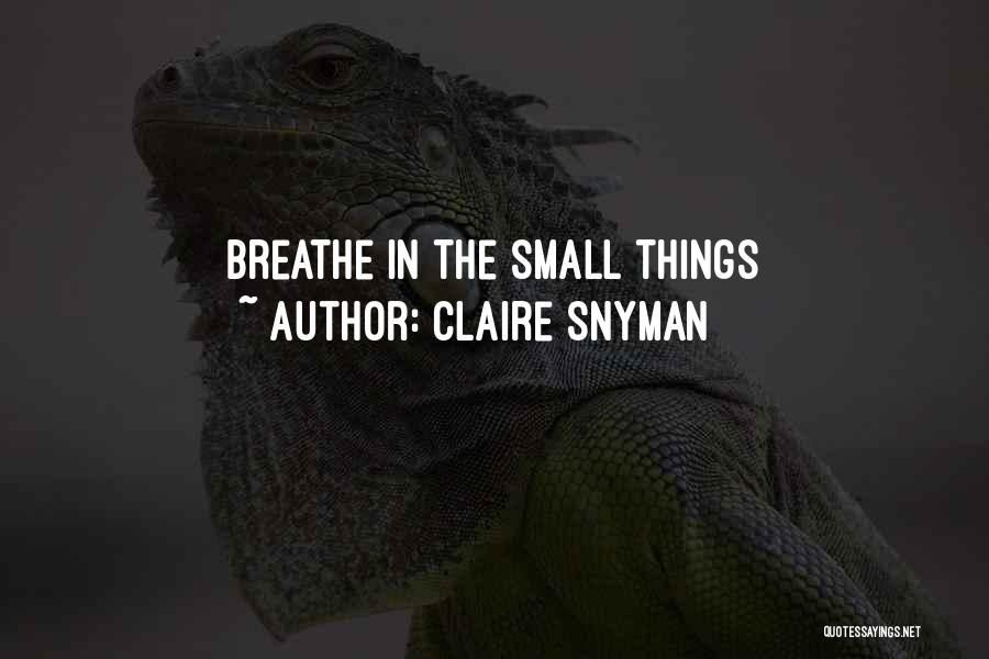 Claire Snyman Quotes: Breathe In The Small Things