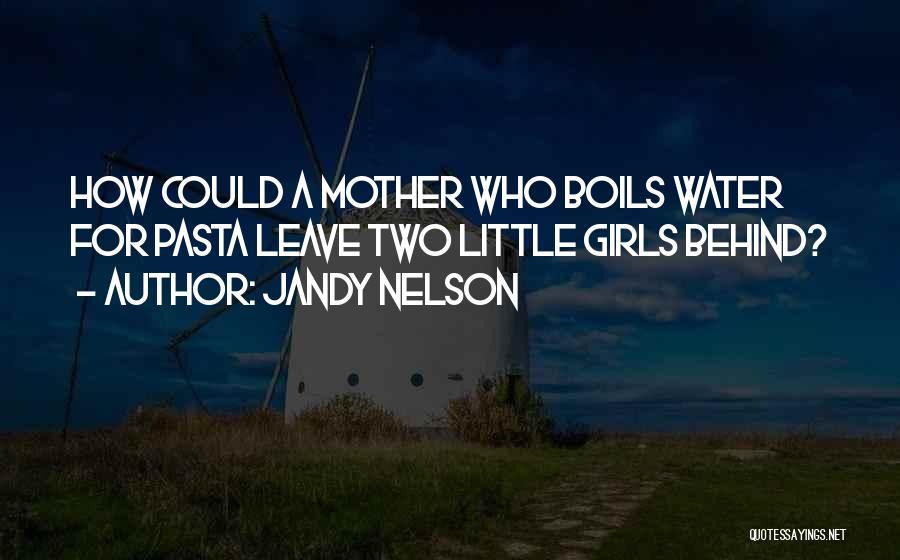 Jandy Nelson Quotes: How Could A Mother Who Boils Water For Pasta Leave Two Little Girls Behind?
