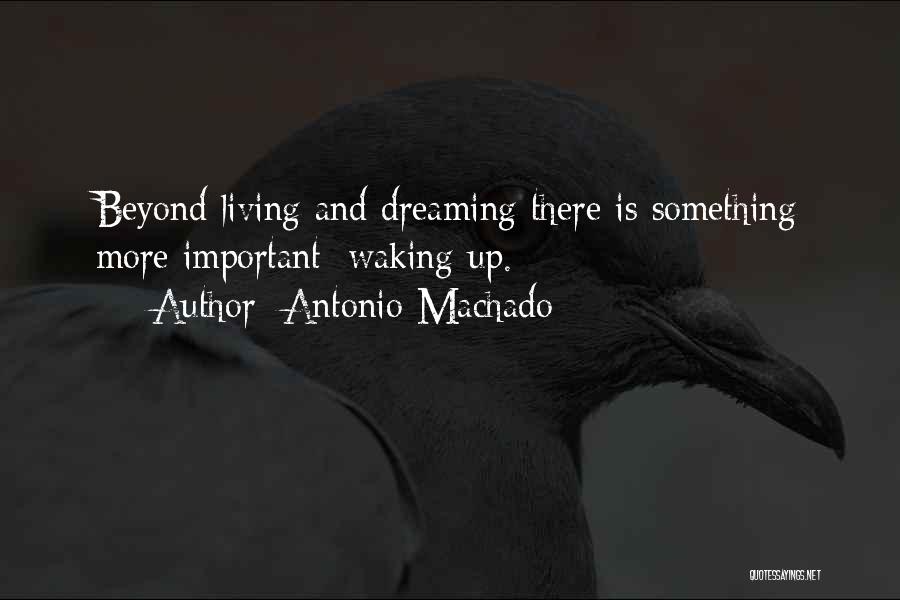 Antonio Machado Quotes: Beyond Living And Dreaming There Is Something More Important: Waking Up.