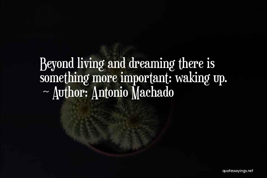 Antonio Machado Quotes: Beyond Living And Dreaming There Is Something More Important: Waking Up.