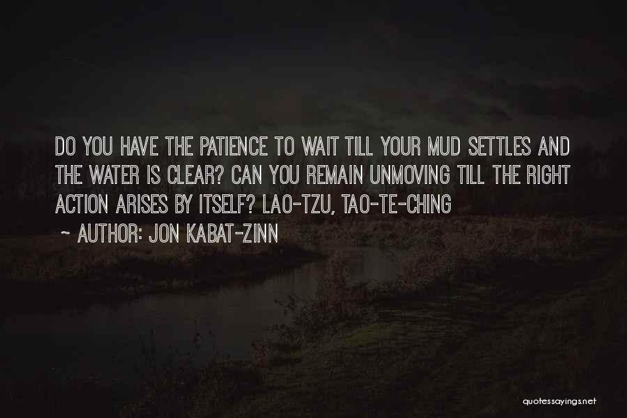 Jon Kabat-Zinn Quotes: Do You Have The Patience To Wait Till Your Mud Settles And The Water Is Clear? Can You Remain Unmoving