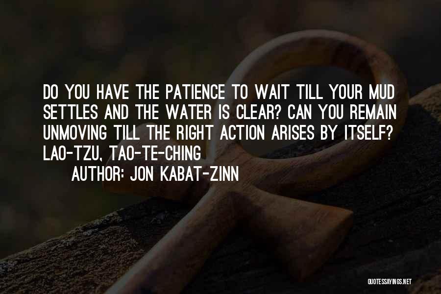 Jon Kabat-Zinn Quotes: Do You Have The Patience To Wait Till Your Mud Settles And The Water Is Clear? Can You Remain Unmoving