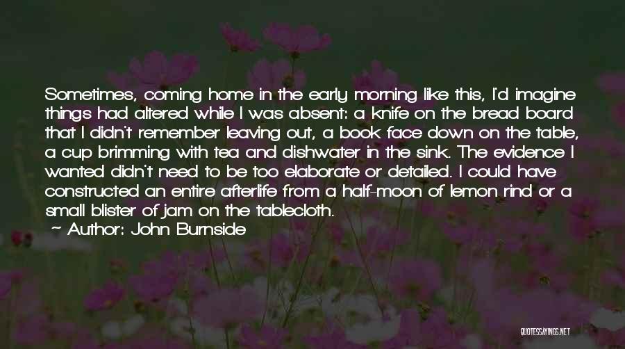 John Burnside Quotes: Sometimes, Coming Home In The Early Morning Like This, I'd Imagine Things Had Altered While I Was Absent: A Knife