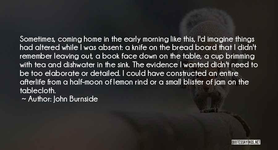 John Burnside Quotes: Sometimes, Coming Home In The Early Morning Like This, I'd Imagine Things Had Altered While I Was Absent: A Knife