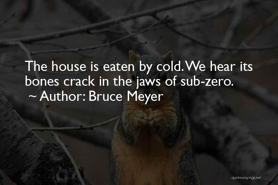 Bruce Meyer Quotes: The House Is Eaten By Cold. We Hear Its Bones Crack In The Jaws Of Sub-zero.