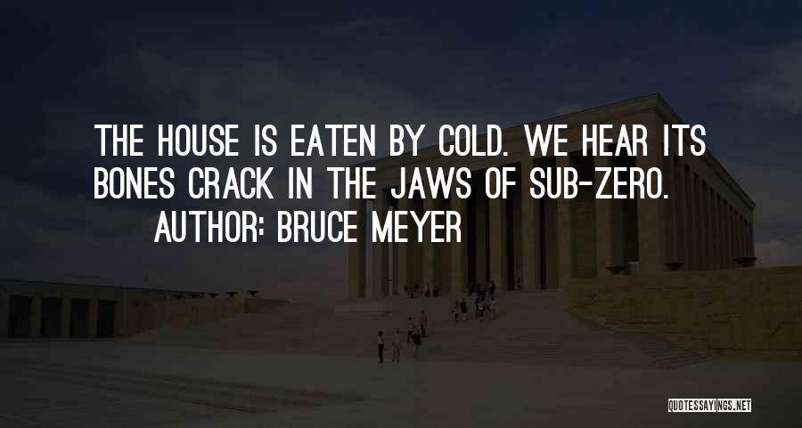 Bruce Meyer Quotes: The House Is Eaten By Cold. We Hear Its Bones Crack In The Jaws Of Sub-zero.