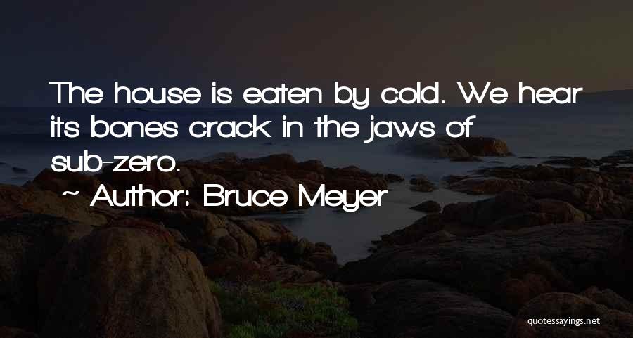 Bruce Meyer Quotes: The House Is Eaten By Cold. We Hear Its Bones Crack In The Jaws Of Sub-zero.