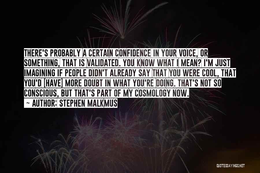 Stephen Malkmus Quotes: There's Probably A Certain Confidence In Your Voice, Or Something, That Is Validated. You Know What I Mean? I'm Just