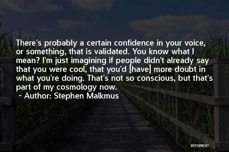 Stephen Malkmus Quotes: There's Probably A Certain Confidence In Your Voice, Or Something, That Is Validated. You Know What I Mean? I'm Just