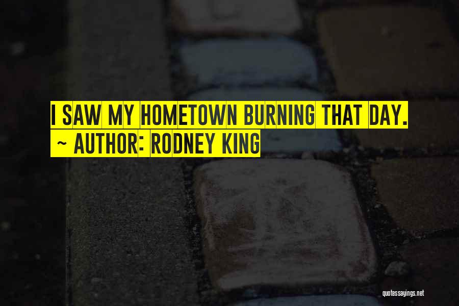 Rodney King Quotes: I Saw My Hometown Burning That Day.