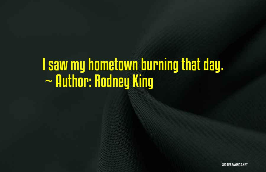 Rodney King Quotes: I Saw My Hometown Burning That Day.