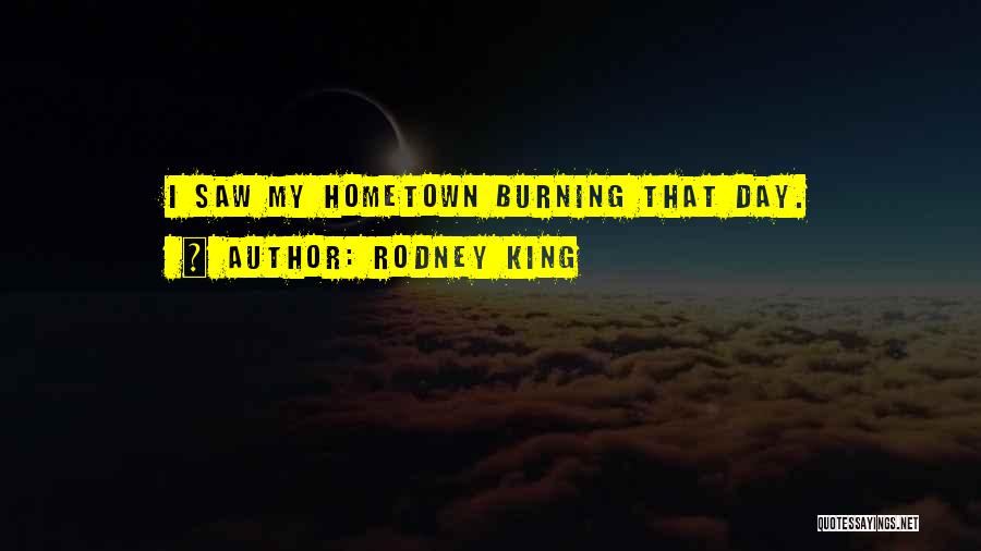 Rodney King Quotes: I Saw My Hometown Burning That Day.