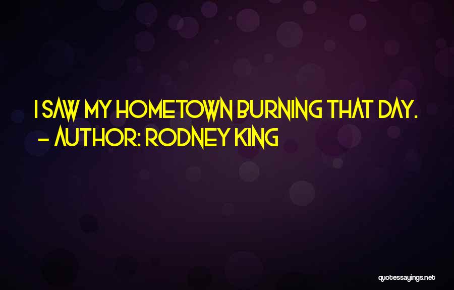 Rodney King Quotes: I Saw My Hometown Burning That Day.