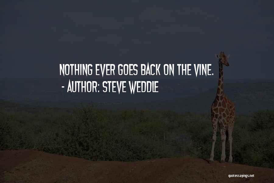 Steve Weddle Quotes: Nothing Ever Goes Back On The Vine.