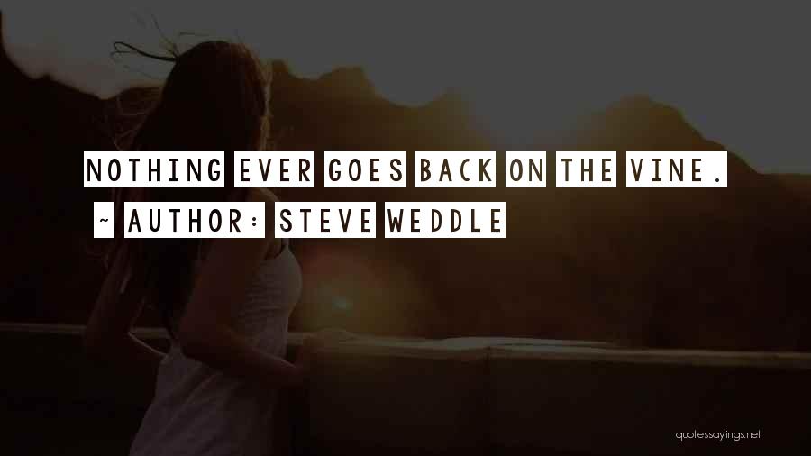 Steve Weddle Quotes: Nothing Ever Goes Back On The Vine.