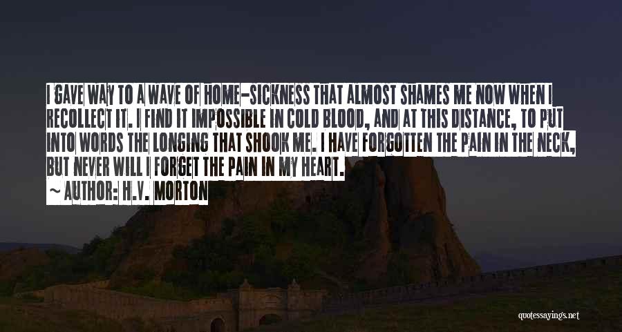 H.V. Morton Quotes: I Gave Way To A Wave Of Home-sickness That Almost Shames Me Now When I Recollect It. I Find It