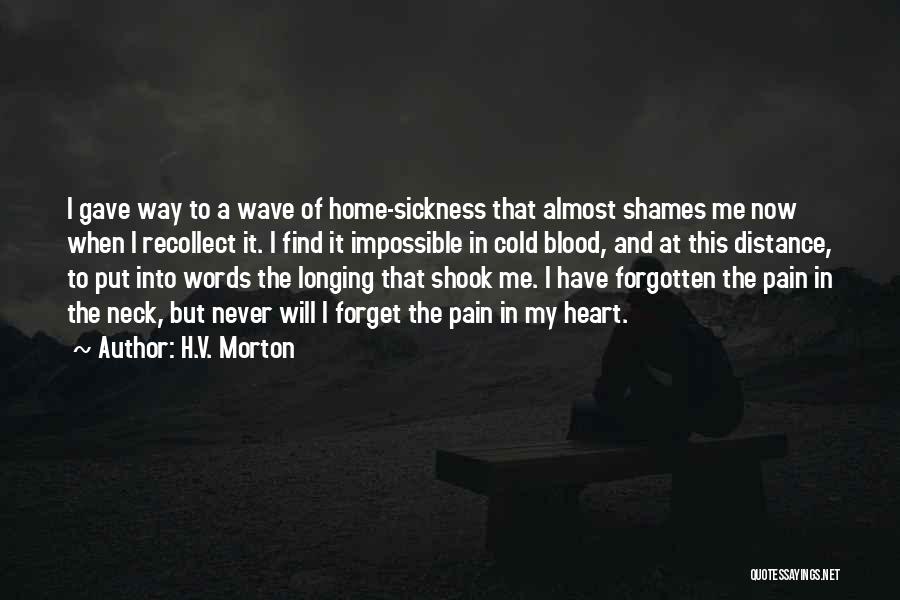 H.V. Morton Quotes: I Gave Way To A Wave Of Home-sickness That Almost Shames Me Now When I Recollect It. I Find It