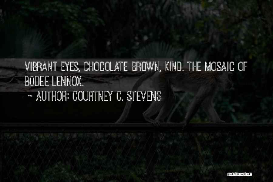 Courtney C. Stevens Quotes: Vibrant Eyes, Chocolate Brown, Kind. The Mosaic Of Bodee Lennox.